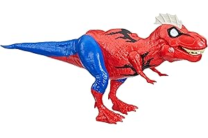 Spider-Man Marvel Web Chompin' Spider-Rex 16-Inch Action Figure with Sounds and Dino Blast Action, Superhero Toys for Kids Ages 4 and Up
