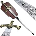 45" Crusader Medieval Sword with Wall Display Plaque. for Wall Decoration, Collection, Cosplay
