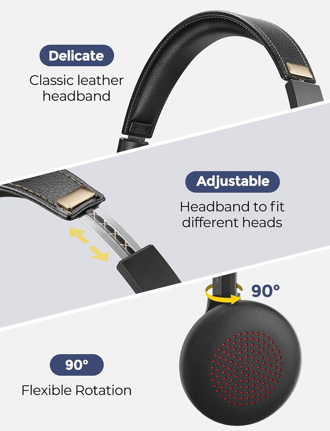 Mpow Bluetooth Headset V5.0 with Dual Microphone, Wireless PC Headphones,CVC8.0 Noise Canceling, On Ear for Computer,Cell Phone, Call Center, Office, Skype, 22 H Talk Time,Soft Earpad (Wired Optional): Electronics