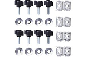 MOEBULB 8pcs Universal Hard Top Quick Removal Fastener Thumb Screw with Nut Kit Compatible with Jeep Wrangler YJ TJ JK JKU & Unlimited 1995-2017 (Black)