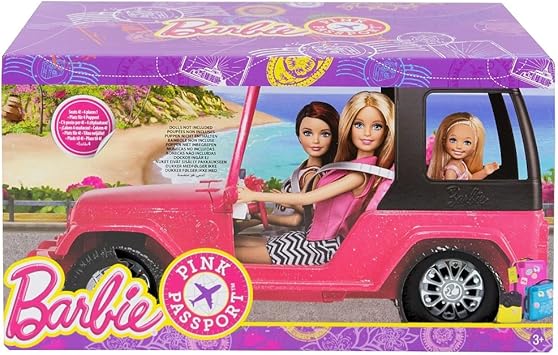 barbie jeep pink passport