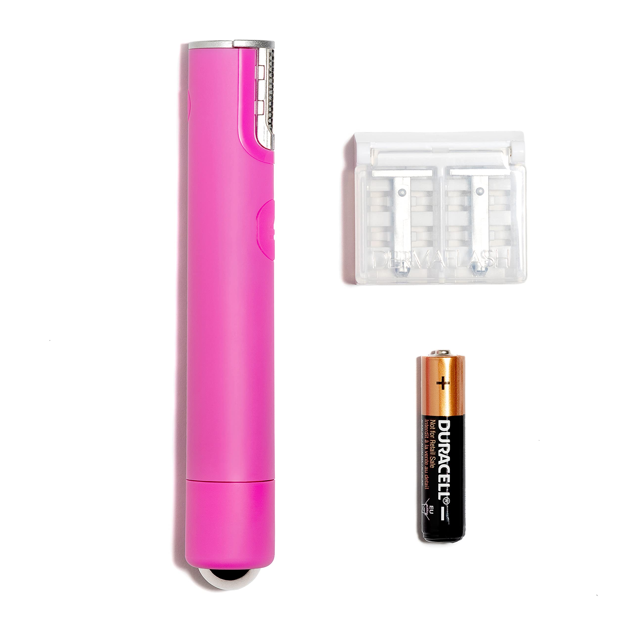 DERMAFLASH Mini Dermaplaning Tool for Precision Peach Fuzz Removal, Hot Pink