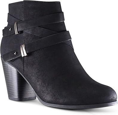 black ankle boots medium heel
