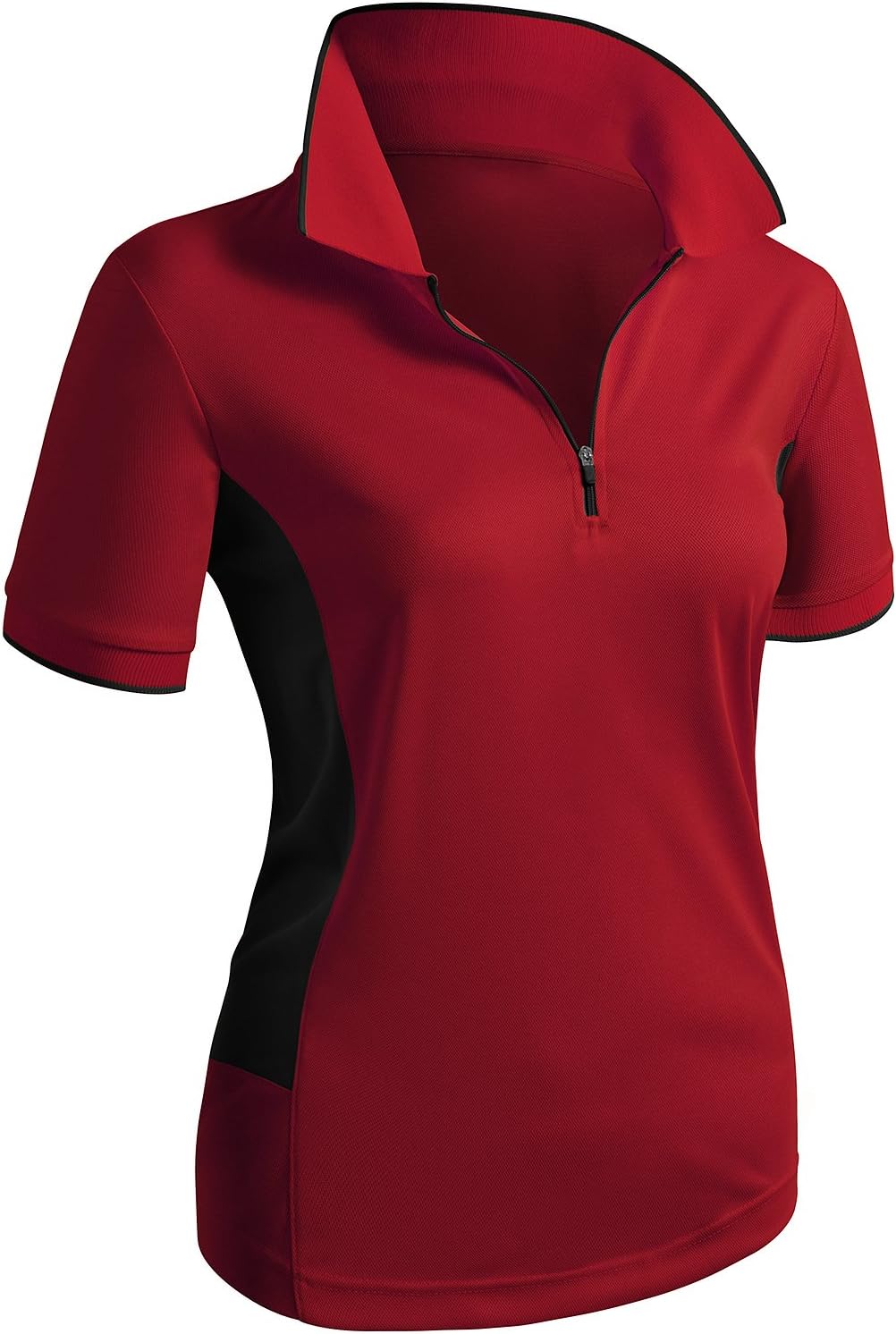 Women's Active Wear Short Sleeve Zipup Polo Shirt