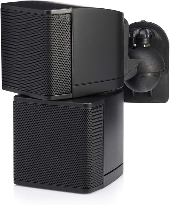 Mini Cube Speaker Dual 2.5 Swivel Surround Sound Pair, Black Pure Resonance Audio MC2.5B