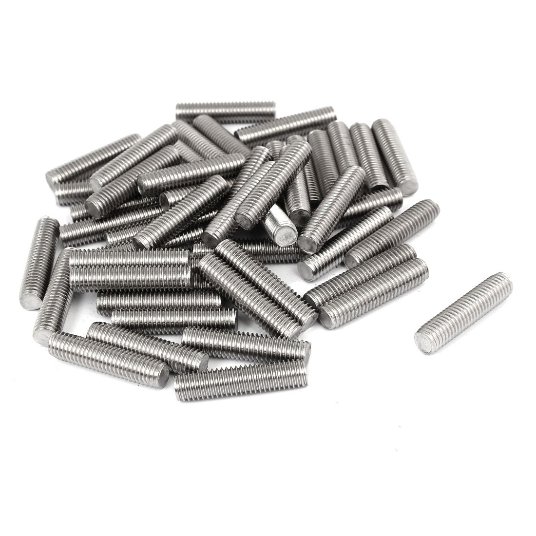 sourcingmap M8 x 35mm 1.25mm Pitch 304 Stainless Steel Fully Threaded Rods Bar Studs 50 Pcs