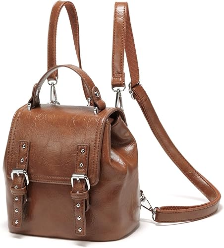 Amazon Co Jp リュック レディース Vaschy 3way バックパック ミニ 可愛い 通勤 通学 カジュアル 大人 ママ バッグ 小さい ディパック ガールズ 取りショルダー付き ブラウン シューズ バッグ