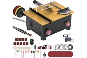 ZERICUF Mini Table Saw for Crafts[Dual 795 Motors & Switches] Max 200W/12,000RPM/26mm Adjustable Height Table Saw with Accessories.Gift for Men and Women's Creating Handmade Gifts,Exploring Hobbies,Models