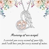 Miscarriage Gifts for Mothers Angel Wing Necklace 925 Sterling Silver Loss Memorial Sympathy Jewelry for Women Mom