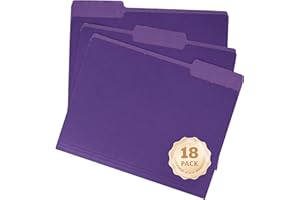 pmybupo 18 Pack Purple File Folders 8.5x11 Inch,1/3 Cut Tab Colored File Folders Letter Size,Office Folders for Document