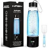 Hydrogen Water Bottle, 3000PPB Portable Hydrogen Water Ionizer Machine, Rechargeable Hydrogen Water Bottle Generator,with SPE &amp; PEM, Hydrogen Water Cup for Exercise, Travel, Home, Office -Black
