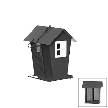 Vogelfutterhaus Aus Metall In Anthrazit Doppelhaus Fur Vogel Zum