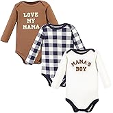 Hudson Baby baby-boys Cotton Long-sleeve Bodysuits 3-pack