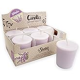 Pure English Lavender Soy Votive Candles - Scented with Essential & Natural Oils - 6 Purple Natural Votive Candle Refills - Flower & Floral Collection