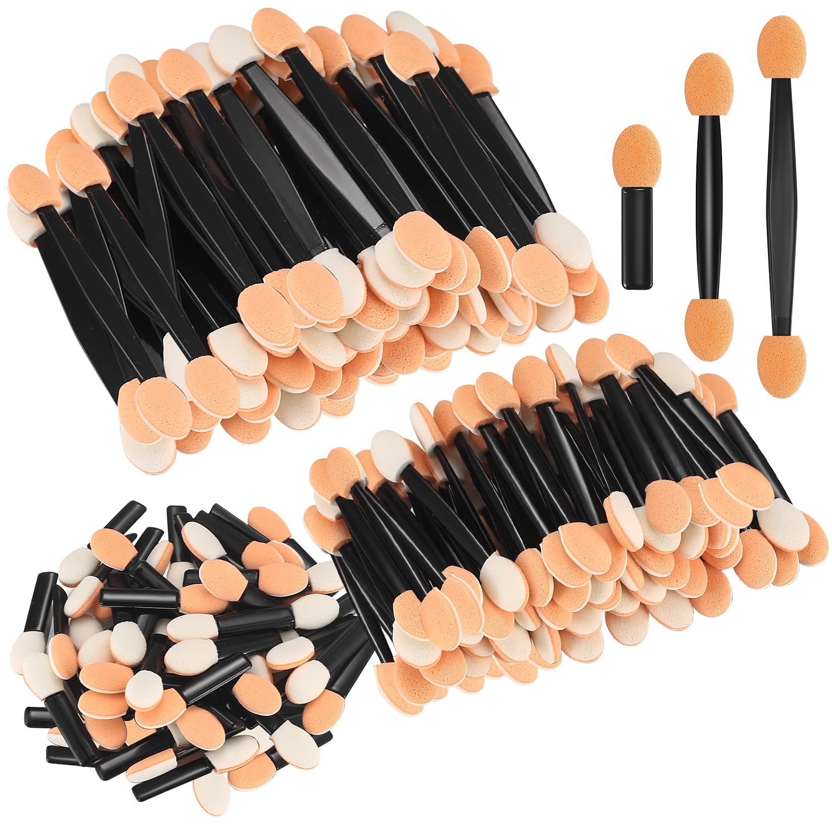HexinYigjlyPack of 150 Eyeshadow Applicators, Eyeshadow Brushes, Makeup Applicator Brushes, Cosmetic Brushes, Professional Double Head Eyeshadow Eye Stick Brushes for Women, Make-Up, 3 Lengths