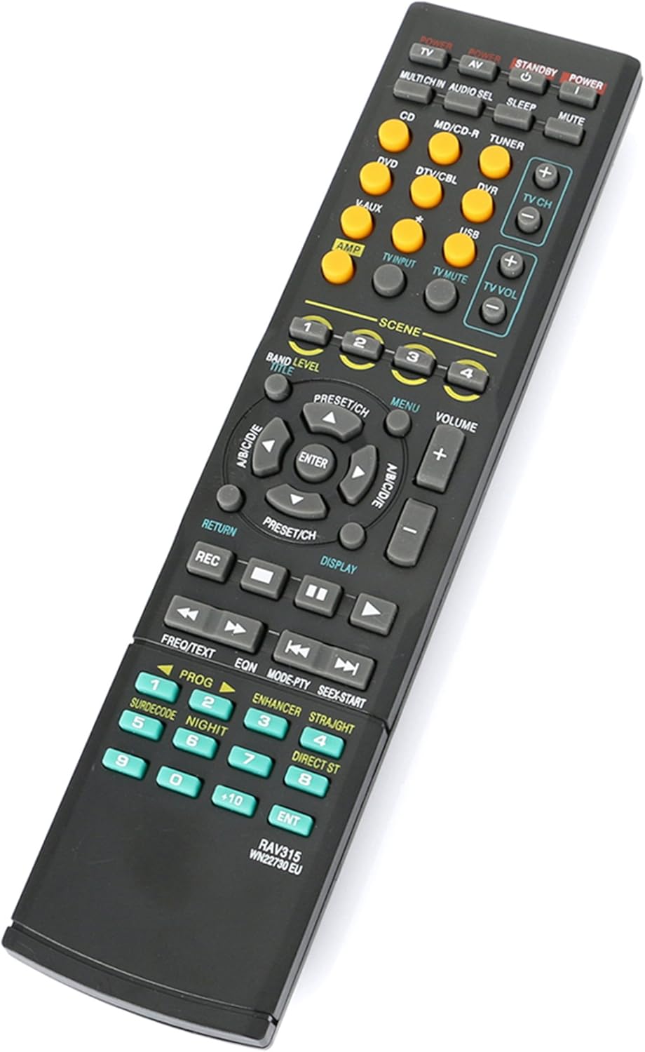 AULCMEET Telecomando Ricambio RAV34 WN46680EU Per Yamaha AV Receiver HTR-6130 RX-V363 RX-V365 RX-V463 YHT-797