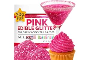 SWEETS & TREATS BOUTIQUE Bulk (20g) Pink Edible Glitter for Drinks | Premium Pink Edible Glitter for Cakes Drink - Shimmer Glitters Cake Decorations for Strawberries Cocktail Shimmering