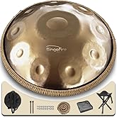 "SINGOFIRE" Handpan Drum, Handpan Drums for Adults, 22-Inch 432Hz D Minor Kurd Handpan, HandPan Instrument (Gold-10Notes(432HZ), 22-Inch)