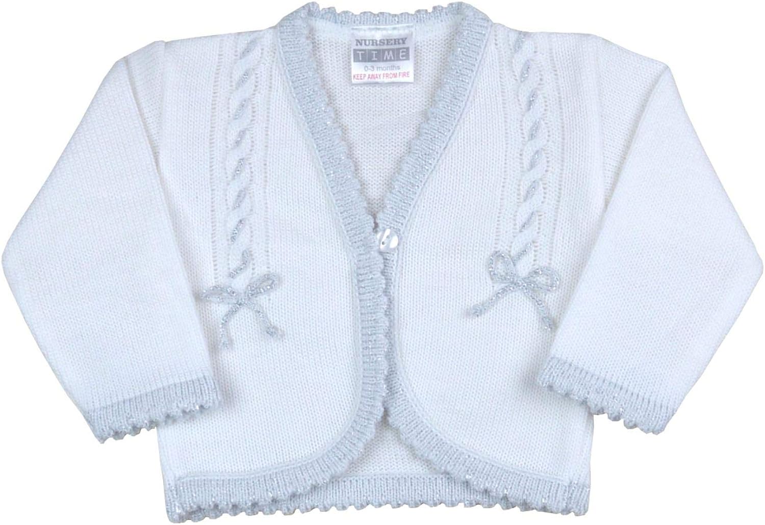 silver baby cardigan