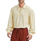 Pirate Shirt Men Renaissance Faire Costume Medieval Victorian Shirt Vampire Gothic Steampunk Costume Halloween Cosplay Tops