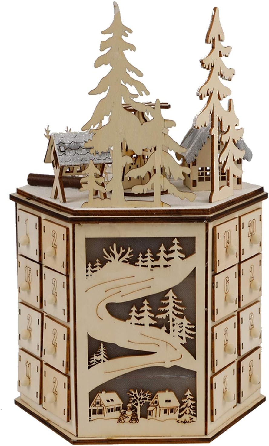 Amazon MorTime LED Revolving Music Box Advent Calendar Decorated 