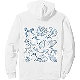 Coastal Coquette Seashell Beach Summer Beachy Coconut Girl Pullover Hoodie