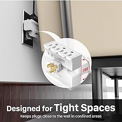 Fosmon 3 Outlet Adapter, Swivel Outlet Plug Three