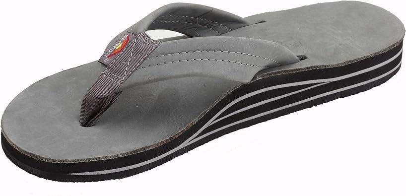 grey rainbow flip flops