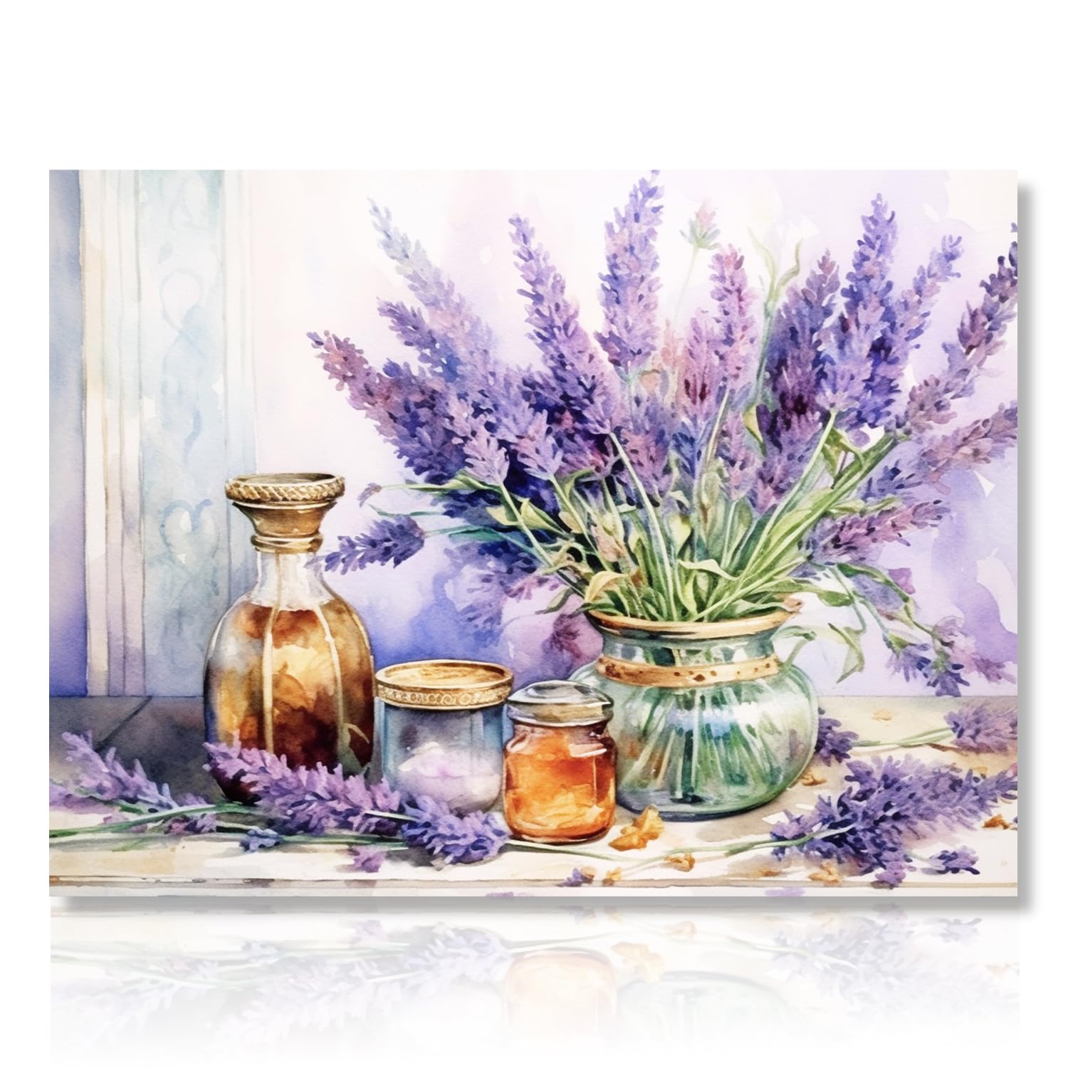 Dazzlewall Vintage Farmhouse Wall Decor Poster Purple Lavender Rustic Flower Wall Poster for Bedroom Living Room Decor 12x16 in Unframed