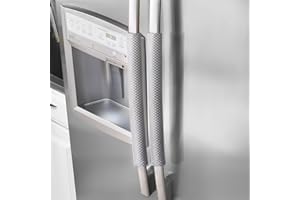 OUGAR8 Refrigerator Door Handle Covers Handmade Decor Protector for Ovens, Dishwashers.Keep Your Kitchen Appliance Clean from Smudges,Food Stains(Rhombus Gray,19.7" L*4" W)