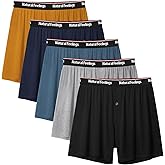 Natural Feelings Men's Boxer Short Bamboo Viscose Boxers for Men Loose Fit Mens Soft Underwear Breathable Boxers for Men Pack