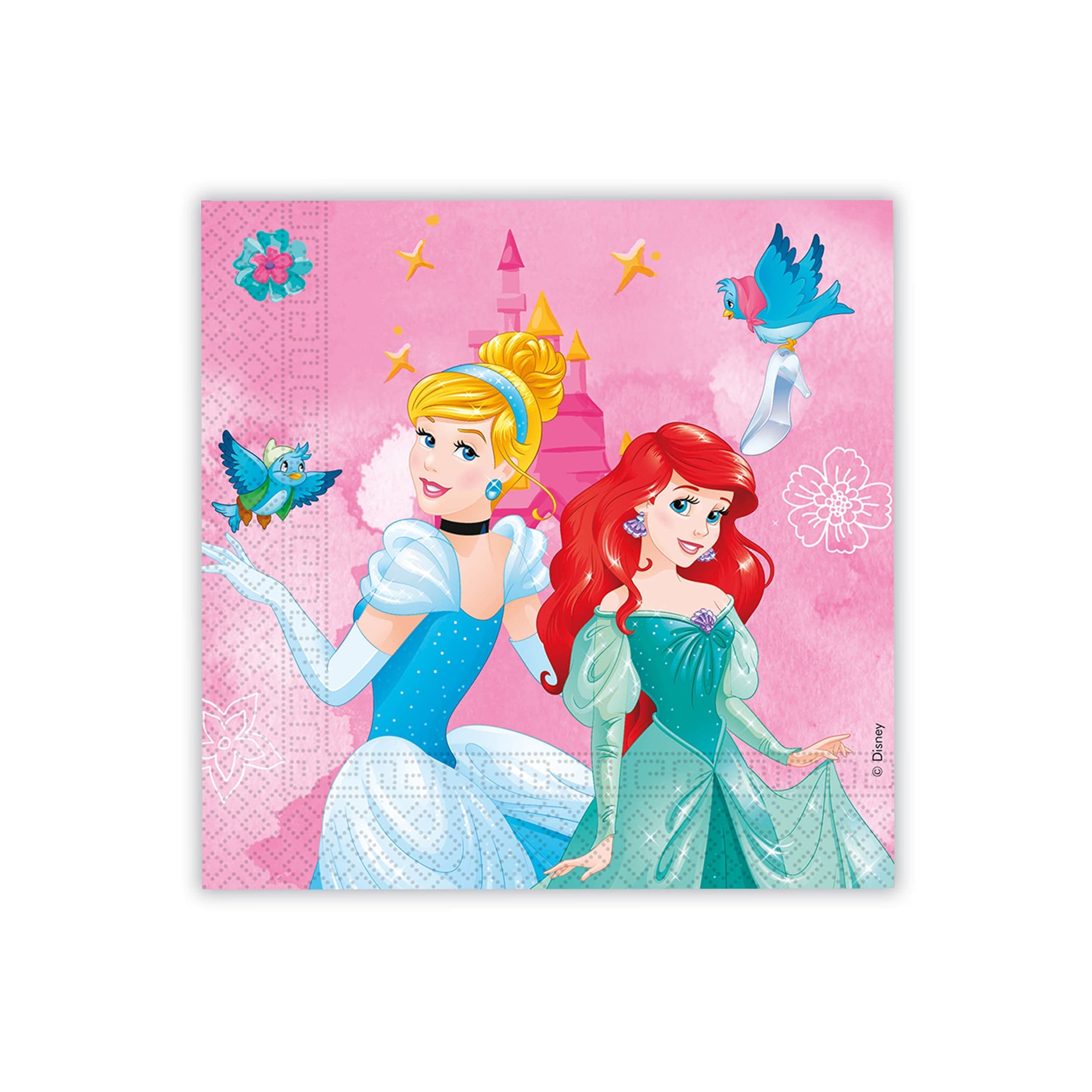 2689; Pack of 20 Disney Princess Paper Napkins; Paper Product; Ideal for Parties and Birthdays; Dimensions Folded in 4 (16.5 x 16.5 cm)