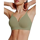 HORISUN Seamless Bras Full Coverage V Neck Push Up Wireless Bras for Women