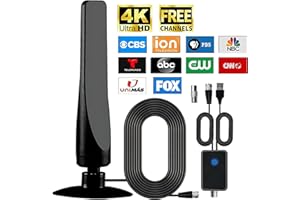 SYENGKKY TV Antenna - Antenna TV Digital HD Indoor with 300+ Miles Range, 2023 Upgraded TV Antenna Indoor with Amplifier Signal Booster, HDTV Antenna Digital Indoor, Support 4K 1080p All TVs, 16ft Coax Cable