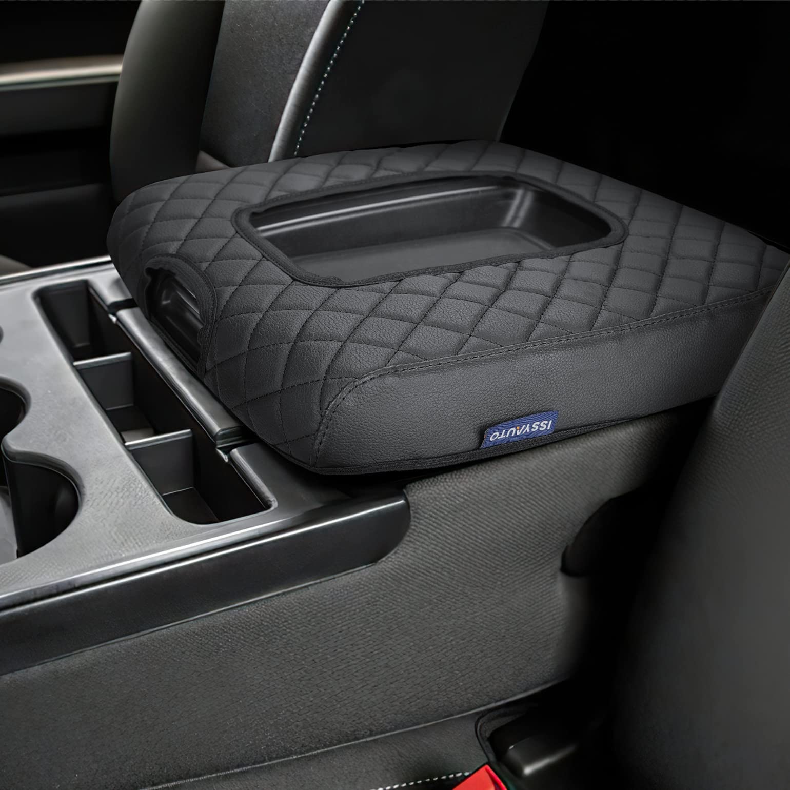 ISSYAUTO Copertura Per Console Centrale In Pelle – Compatibile Con Silverado/Sierra 2014-2018, Sedili 40/20/40 (Solo Panca Divisa) - 4