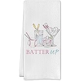 SereneHanctuary Baseball Martini Kitchen Towels, Gifts for Baseball Lovers Players Dish Tea Towels, Cocktail Lover Gifts Decorative Hand Towel for Kitchen Bar Cart, 16x24 Inch