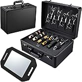 Barber Accessories Case, Profesional Barbers Briefcase Tool Case, Barber Cases for Clippers and Supplies, Hair Scissors Clippers Trimmer Organizer, Barbers Suitcase with Code Lock (Matte Black)