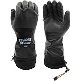 SHOWA TEMRES 282-02 Waterproof Insulated Winter Work Gloves, Breathable Polyurethane, Integrated Drawstring Gaiter Snow Cuff, Thermal Fleece for Skiing, Ice Fishing