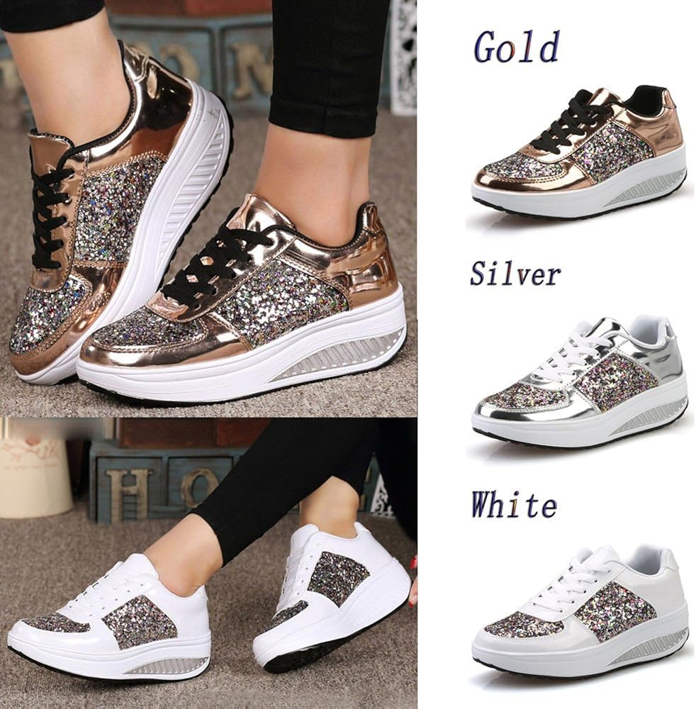ladies sequin trainers