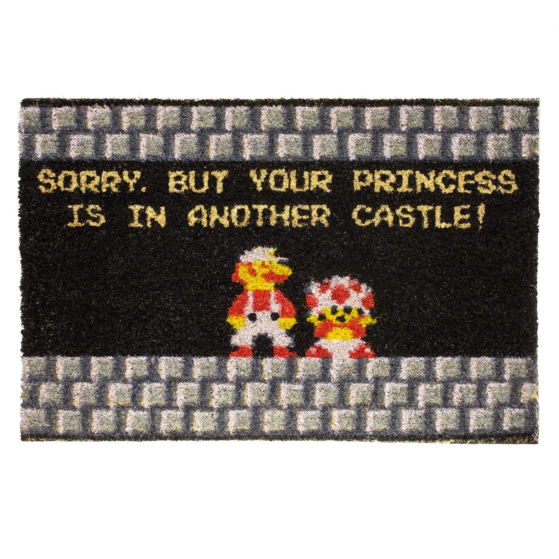 getDigital Your Princess is in Another Castle Funny Welcome Doormat for Gamers, Nerds and Geeks - 60 x 40 cm, 100% Natural Coco Coir Fibres