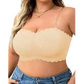 USEASY Plus Size Strapless Bras for Women Strapless Push up Bra | Clear straps,No-Slip,Wireless,Full Coverage Bandeau,Jelly Support Technology,Smooth shaping,Everyday ladies strapless bras