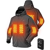 ANTARCTICA GEAR Men's Heated Jacket with 12V 15000mAh Battery, Water-Resistant Winter Softshell Hooded Coat