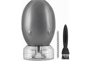 MAMBA Electric Herb Grinder with Chain, USB Rechargeable for Spices, One-Handed Use, Metal Gray