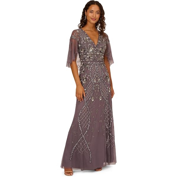 green emerald velvet dress Draped Metallic Foil Long Dress In Navy main image 1