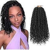 Passion Twist Crochet Hair, Pretwisted Passion Crochet Hair 12 Inch, Passion Twist Crochet Hair 8 Packs Prelooped Passion Twist Hair, Short Pre Looped Crochet Hair for Black Women(2#)
