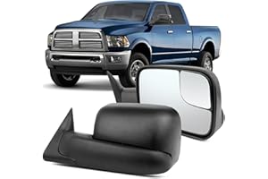 OCPTY Towing Mirror With Manual Adjusted Right Side Tow Mirror Compatible With 1994-2001 For Dodge For Ram 1500 1994-2002 For Dodge For Ram 2500 3500 With Black Housing