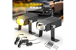 COLIGHT Super Bright Led Grille Lights for Trucks White/Yellow Mini Projector Fog Lights with Hi-Lo Beam for Car/Offroad/UTV/