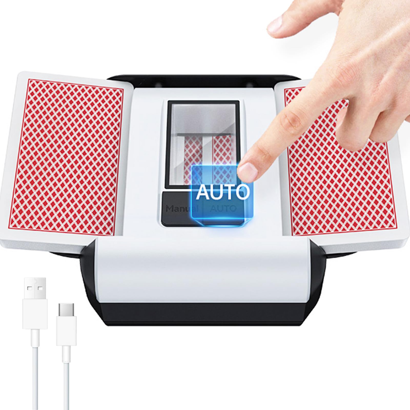 Photo 1 of BATURU Rechargeable Automatic Card Shuffler 2 Deck – Fast, Reduced Jams, Low Noise, Compact & Lightweight, Card Shuffler for UNO, Poker, Skip-Bo, Phase 10 for Game Nights, Travel, Parties