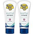 Banana Boat Sensitive 100% Mineral Sunscreen Lotion SPF 50 Twin Pack | Body Sunscreen, Sensitive Skin Sunblock, Oxybenzone Free Sunscreen, Banana Boat Mineral Sunscreen SPF 50, 6oz each