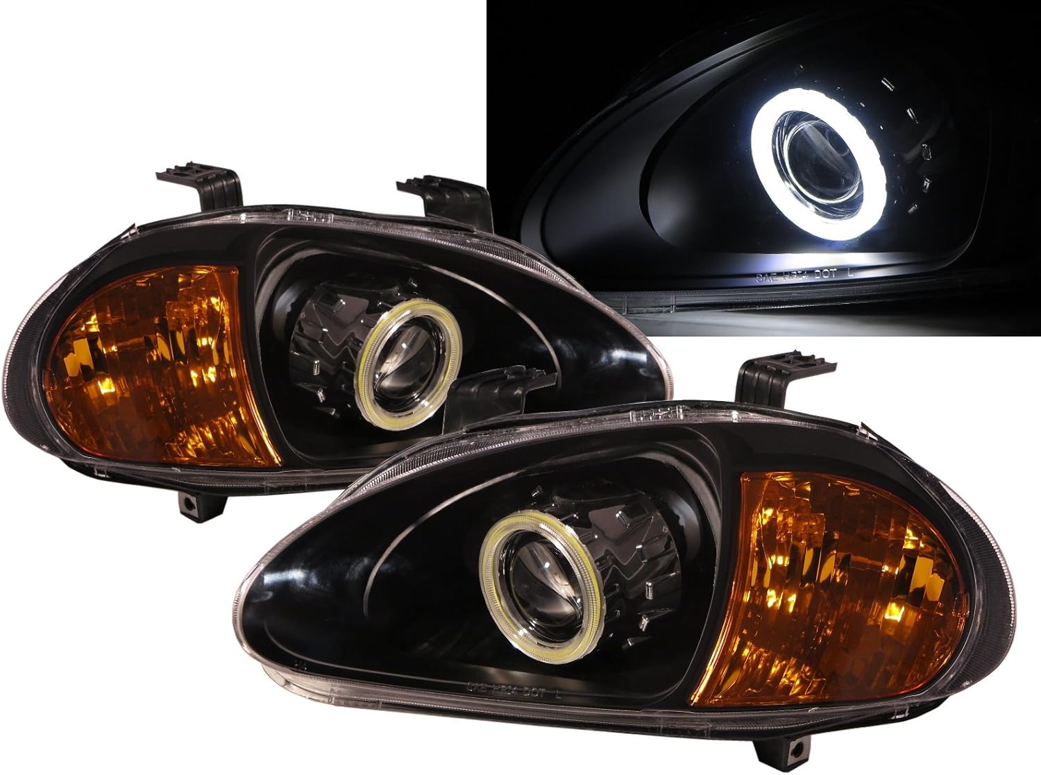 CrazyTheGod DEL SOL CRX 19931997 Roadster 2D COB Projector Headlight